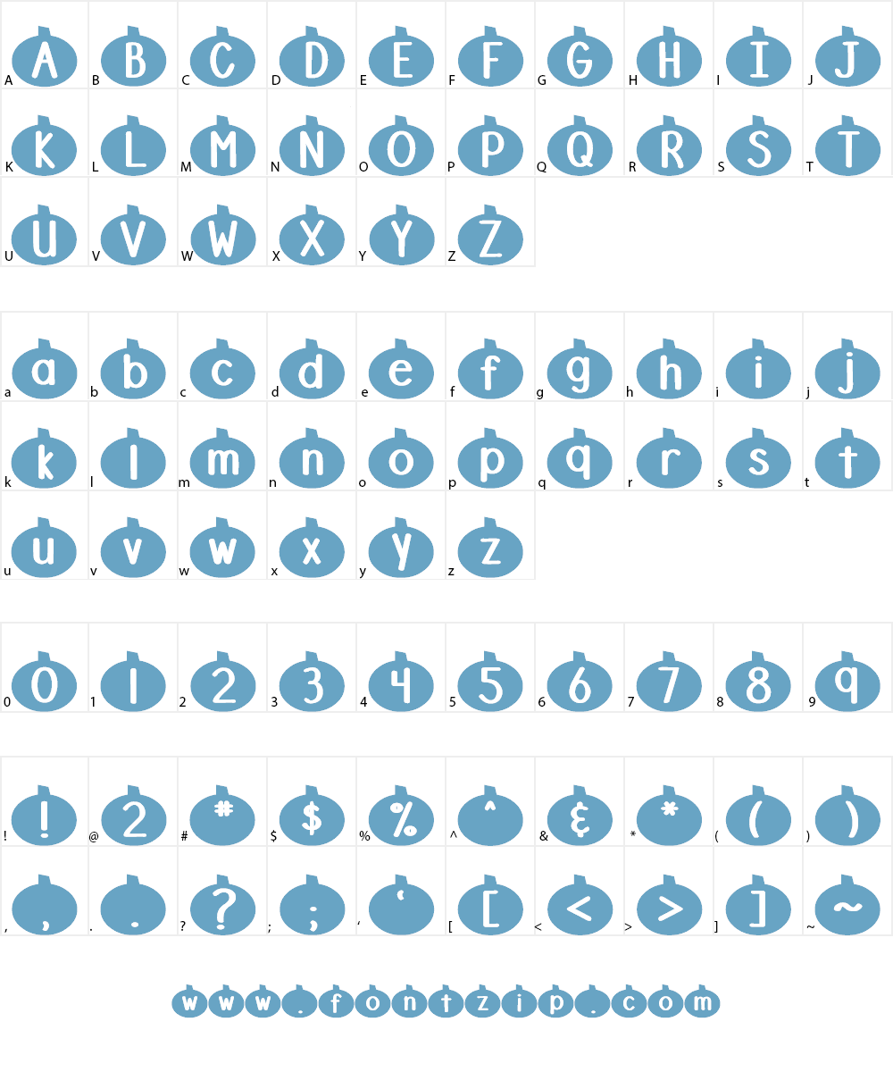 DJB Linus' Pumpkin Font Character